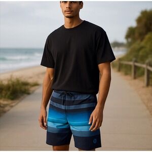 Hurley Board Shorts Mens 34 Multicolor Phantom Swim Trunks Space Print Stretch